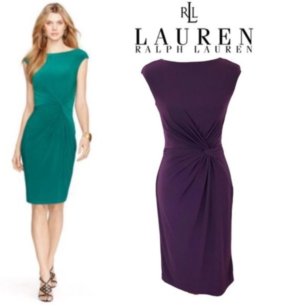 Pink Ralph Lauren Cocktail Dress with Flattering Twisted Ruching